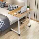 Laptop Table Desk Adjustable Height Sofa Bed Side Rolling Desk, Mobile Laptop Cart Portable Tray Table for Home Office