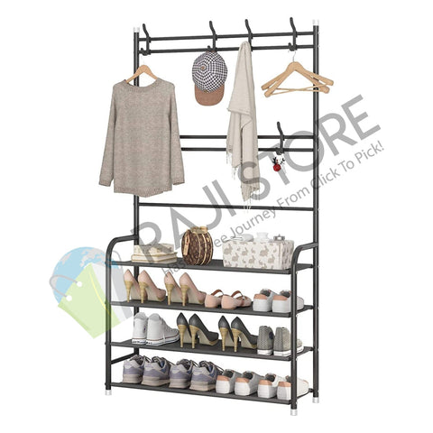 Entryway Coat & Shoe 4 Layers Rack