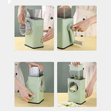 Multifunctional Rotary Drum Vegetable Grater & Slicer for Kitchen(Green)