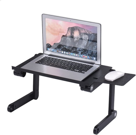 Laptop Stand Adjustable with USB Large Cooling Fan Desk Foldable with Mouse Platform