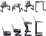 Laptop Stand Adjustable with USB Large Cooling Fan Desk Foldable with Mouse Platform