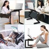 Laptop Stand Adjustable with USB Large Cooling Fan Desk Foldable with Mouse Platform