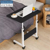 Laptop Table Desk Adjustable Height Sofa Bed Side Rolling Desk, Mobile Laptop Cart Portable Tray Table for Home Office